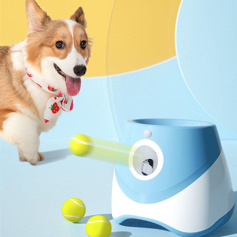Playful Get ready to up your pup's game! Our Automatic Tennis Ball Launcher for Dogs is the perfect way to keep your furry friend entertained and active. With a push of a button, this launcher will shoot out a tennis ball for your dog to chase after, providing endless fun and exercise for your energetic companion. No more sore arms from throwing, let our launcher do the work for you!
