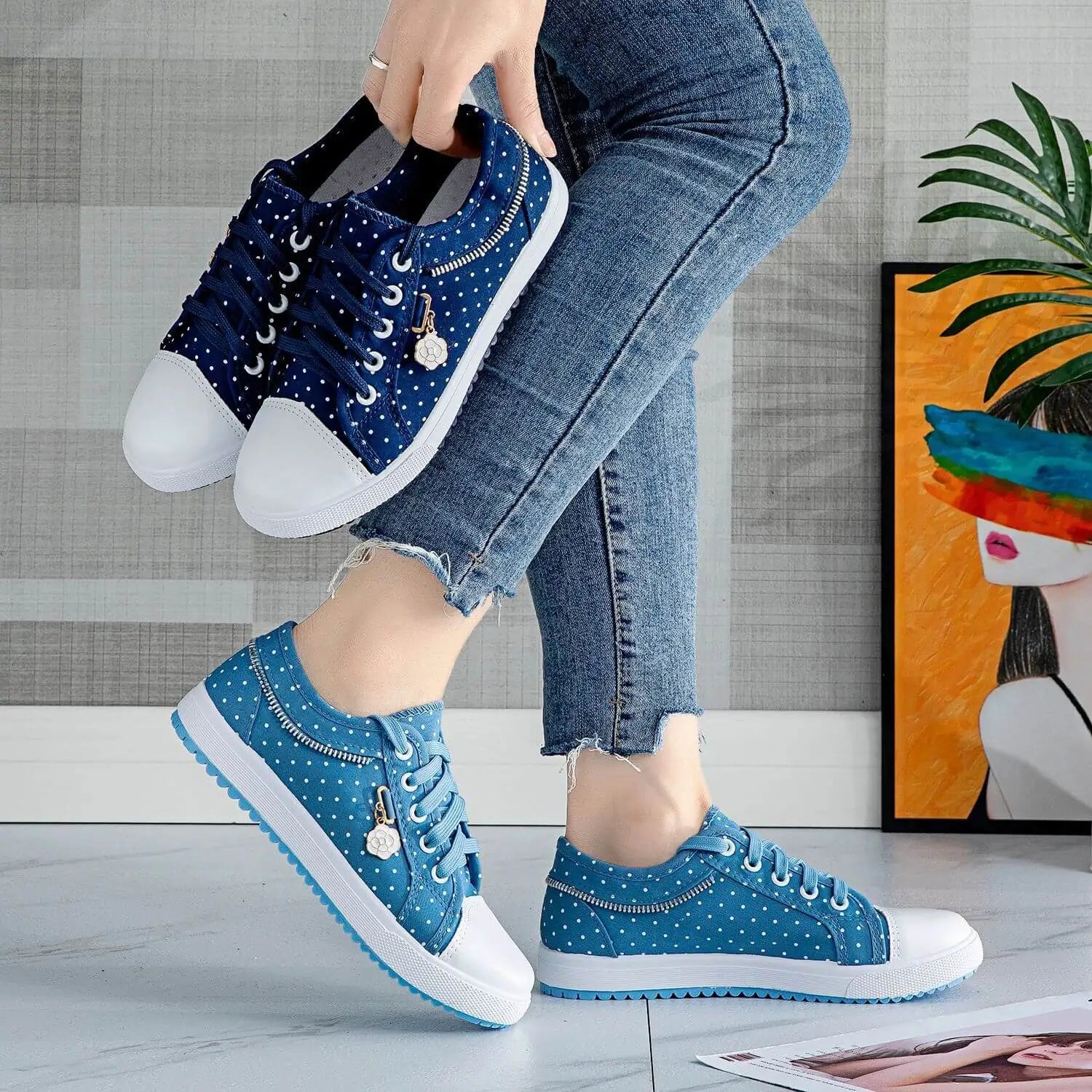 Step out in style with these quirky Hollow Denim Mesh Flat Casual Shoes for women. The unique design features denim and mesh material, perfect for a fun and casual look.So Keep your feet comfortable and stylish with these must-have shoes!