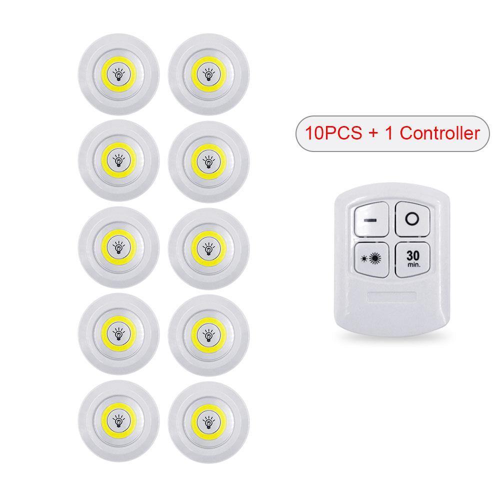 LED Under Cabinet Lights | Tap and Remote Control wireless puck lights | 3W COB LED 10 feet  150 Lumens Mounting with 3M tape Stick - mytooluse.com